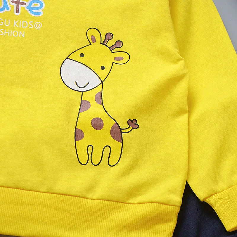 Conjunto de ropa para bebés y niñas pequeñas, primavera, otoño, pana, dibujos animados, conjuntos de ropa para niños, chaquetas con capucha y pantalones, traje para niños de 0 a 5 años