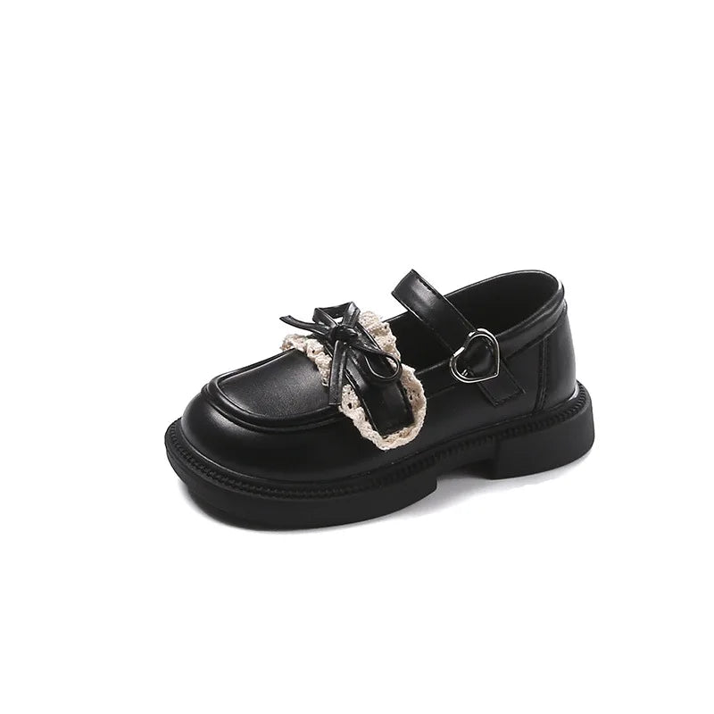 Children Leather Shoes for Girls Fashion Casual Mary Janes with Bow-knot Classic British Style Vintage Retro College Design New
