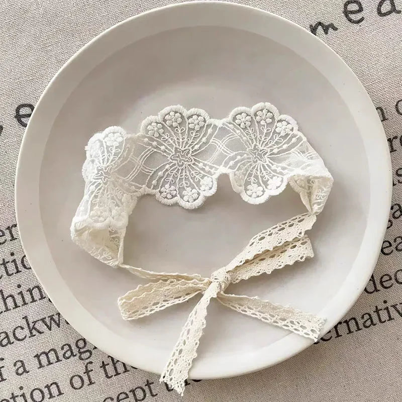 Baby Girl Lace Headbands Cute Flower Embroidered Hair Band Sweet Princess Headband Newborn Hair Accessories Photography Props