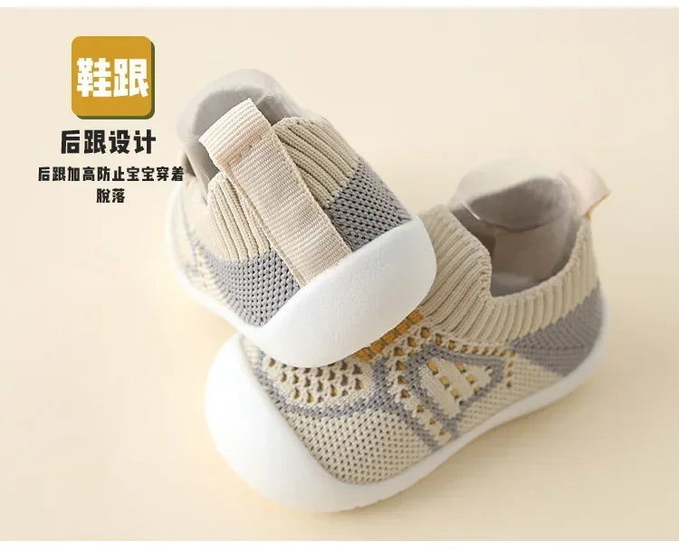 Baby Schuhe Anti-Rutsch Atmungsaktive Krabbelschuhe mit Gummisohle für Kinder Mädchen Jungen Mesh Schuhe Weiche Sohle Hausschuhe