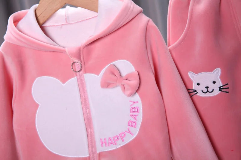 Baby Girl Clothes Children Clothing Set 2pcs Hoodie Cartoon Kids Girls Outfit Sets Toddler Cotton Long Sleeve Tops Pants Suit