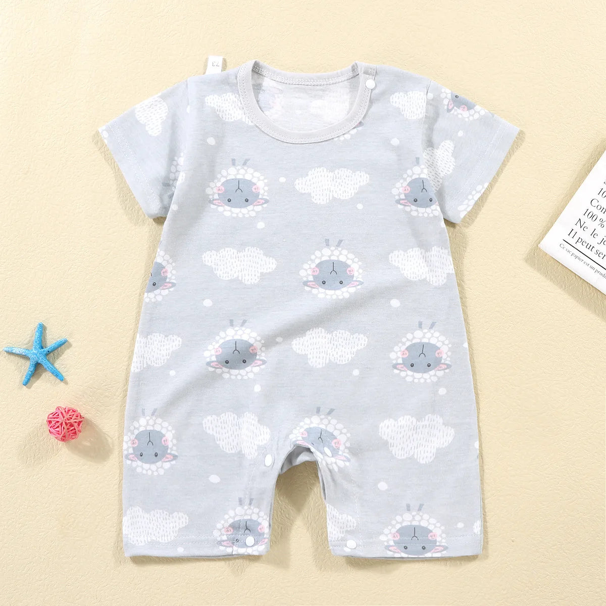2025 Climbing Clothes Pure Cotton Summer New Version Of Male Baby Thin Female Short Sleeved Children Onesies Kids Clothes