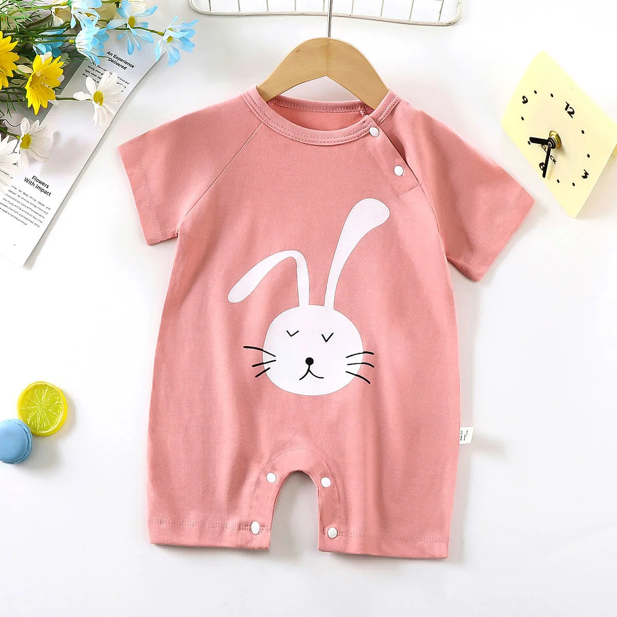 Newborn Baby Clothing Boys Girls Baby Clothes item Cotton Bodysuit Summer Short Sleeve Romper Infant Toddler Sleepwear