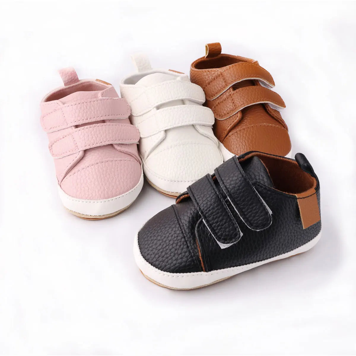 Zapatos de bebé, zapatos de bebé de primavera y otoño de 0 a 1 año, zapatos de bebé con doble velcro, suela blanda casual antideslizante, zapatos de bebé de caña baja