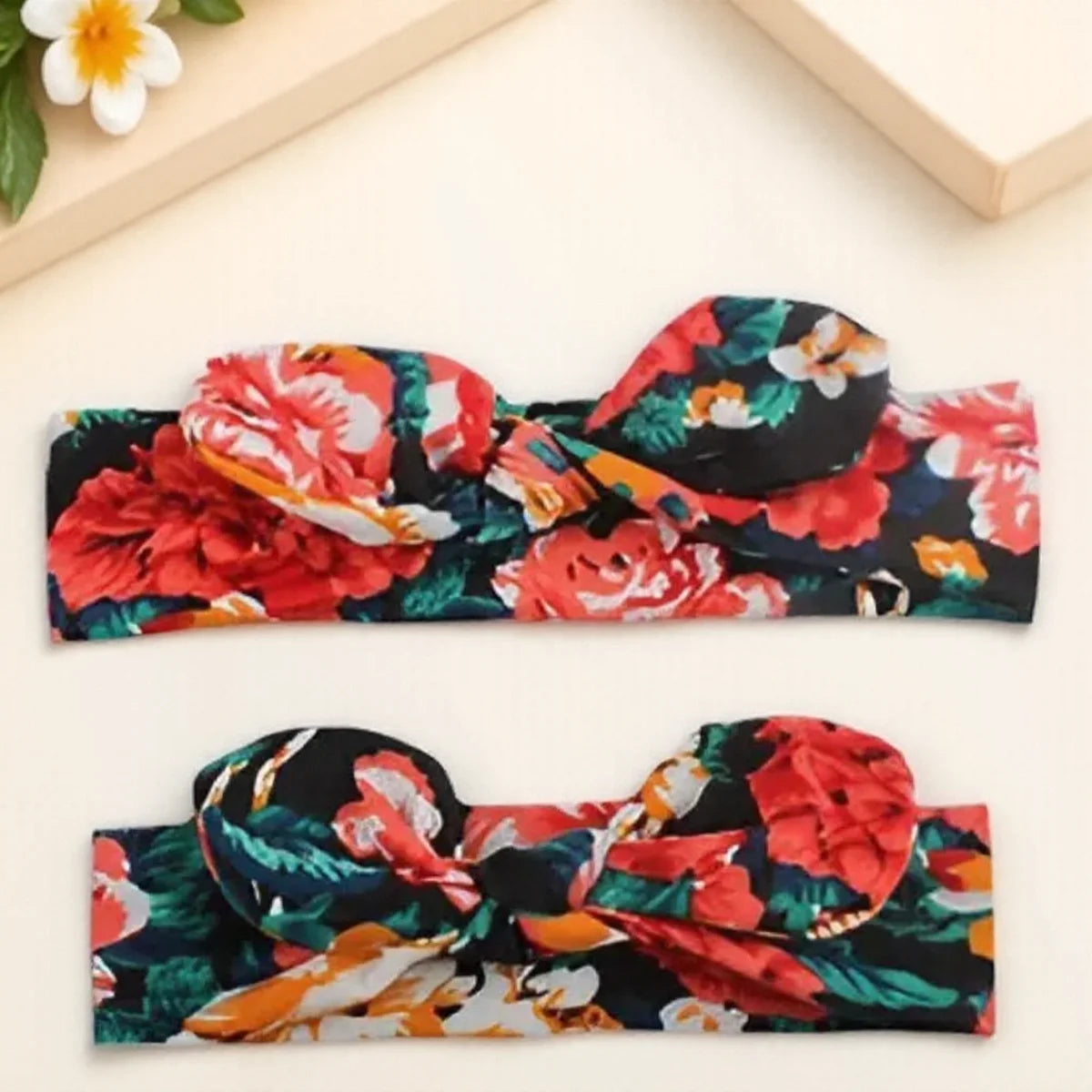 New Mother & Baby Bunny Ears Headbands 2PCS - Bow Hair Accessories Elastic Headband for Infants Toddlers Girls