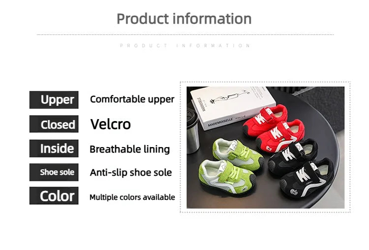 Baby Walking Shoes New Style Girls Retro Style Soft Sole Non Slip Casual Shoes Boys Breathable Versatile Forrest Gump Shoes