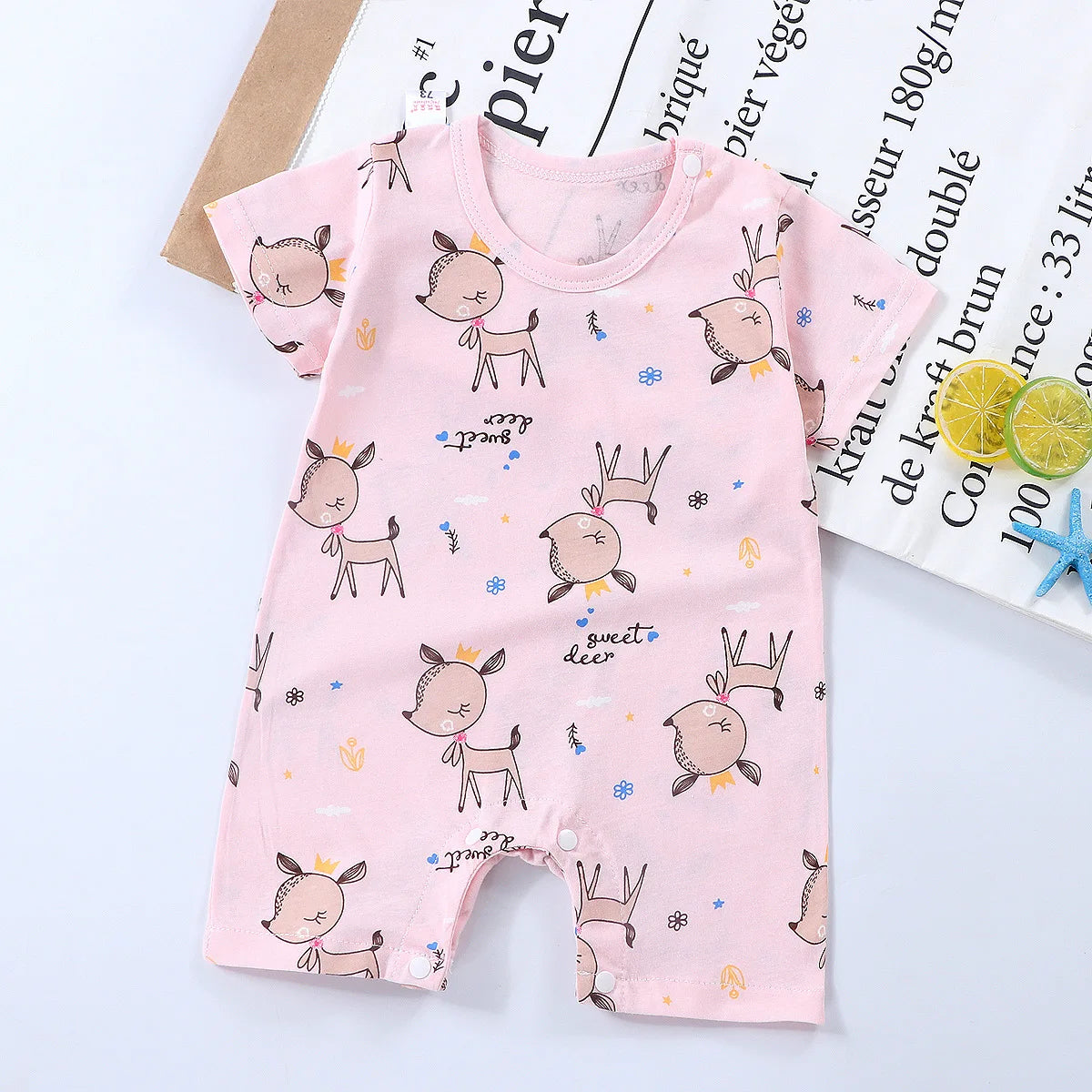 2025 Climbing Clothes Pure Cotton Summer New Version Of Male Baby Thin Female Short Sleeved Children Onesies Kids Clothes