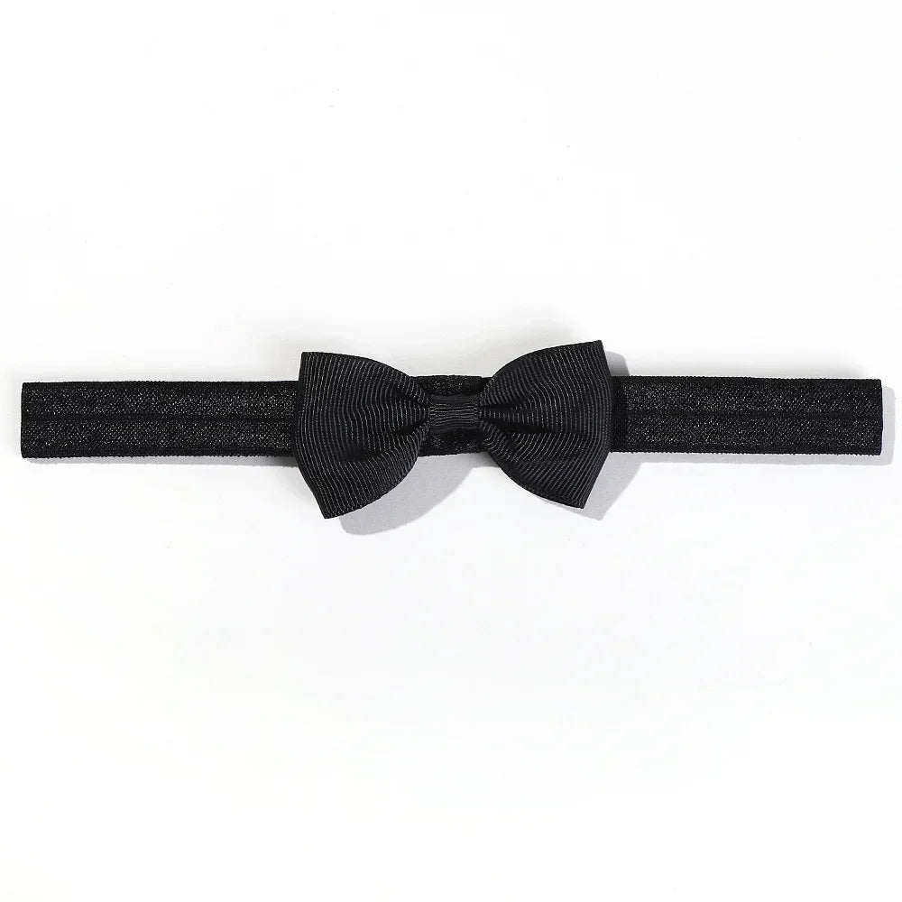 1pcs Baby Bows Head Band Elastic Ribbon Hair Band Infant Headwear Solid Color Headband Babe Casual Head Accessories Wholesale