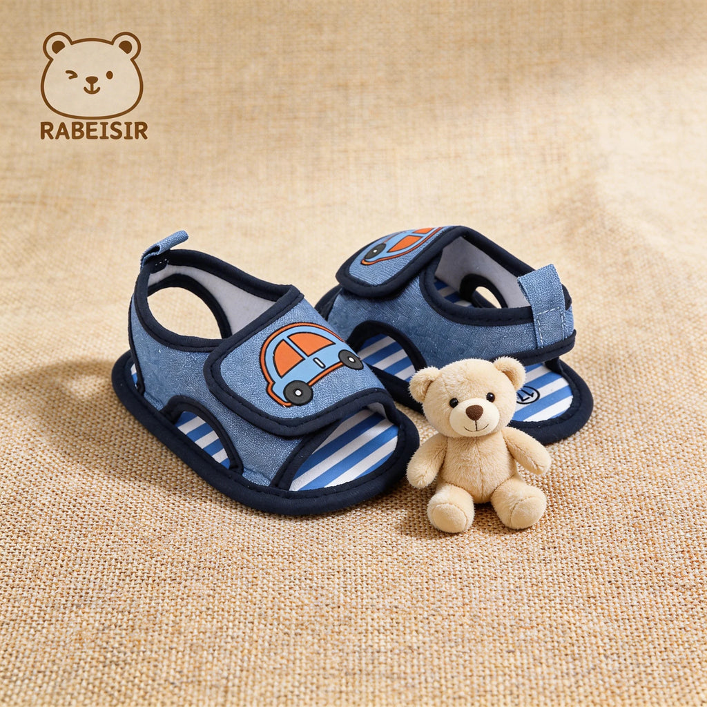 Baby toddler sandals, car soft-soled step shoes, breathable and non-slip, suitable for daily & vacation wear, spring and summer