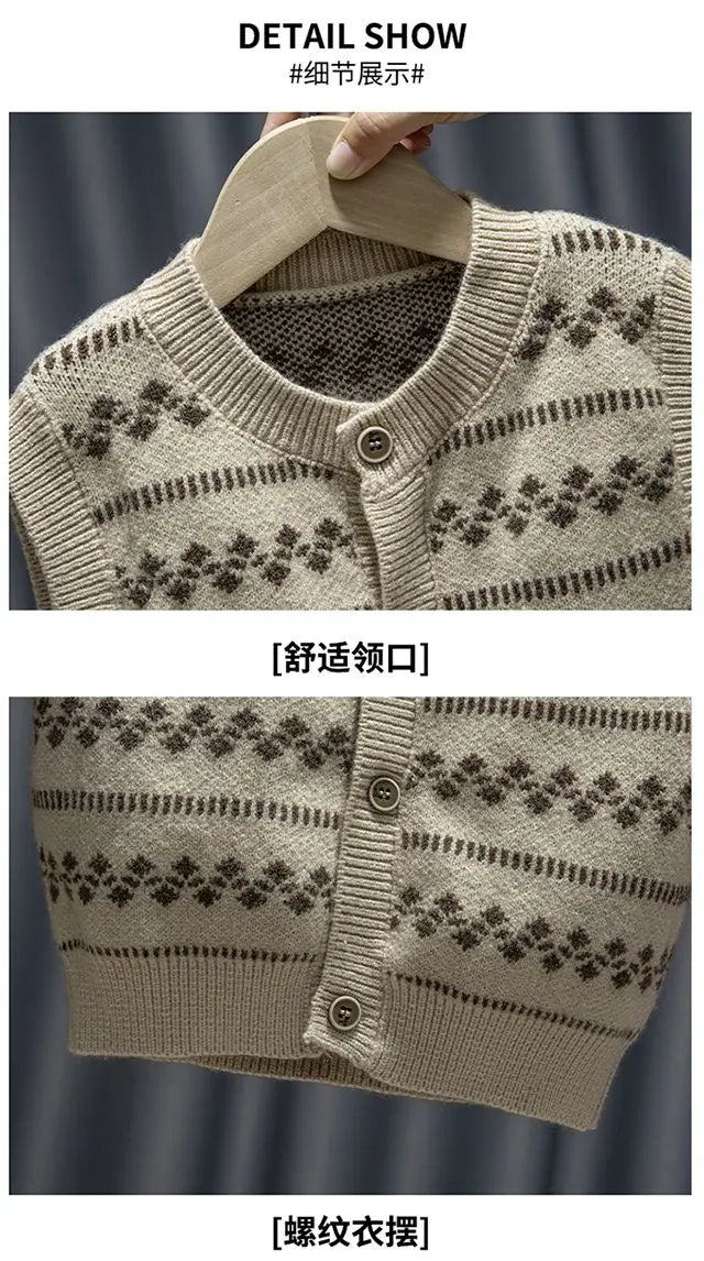 Baby Boy Clothing Suit 2024 Spring Autumn Knitted Sleeveless Sweater Vest + Shirts + Pants Boys Outfit Kids Set