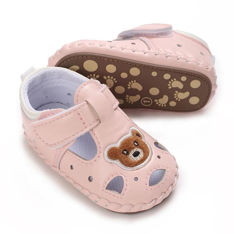 Breathable New Cute Little Bear Baby Sandals Infant Girls Shoes Princess Rubber Sole Non-slip Toddler First Walkers