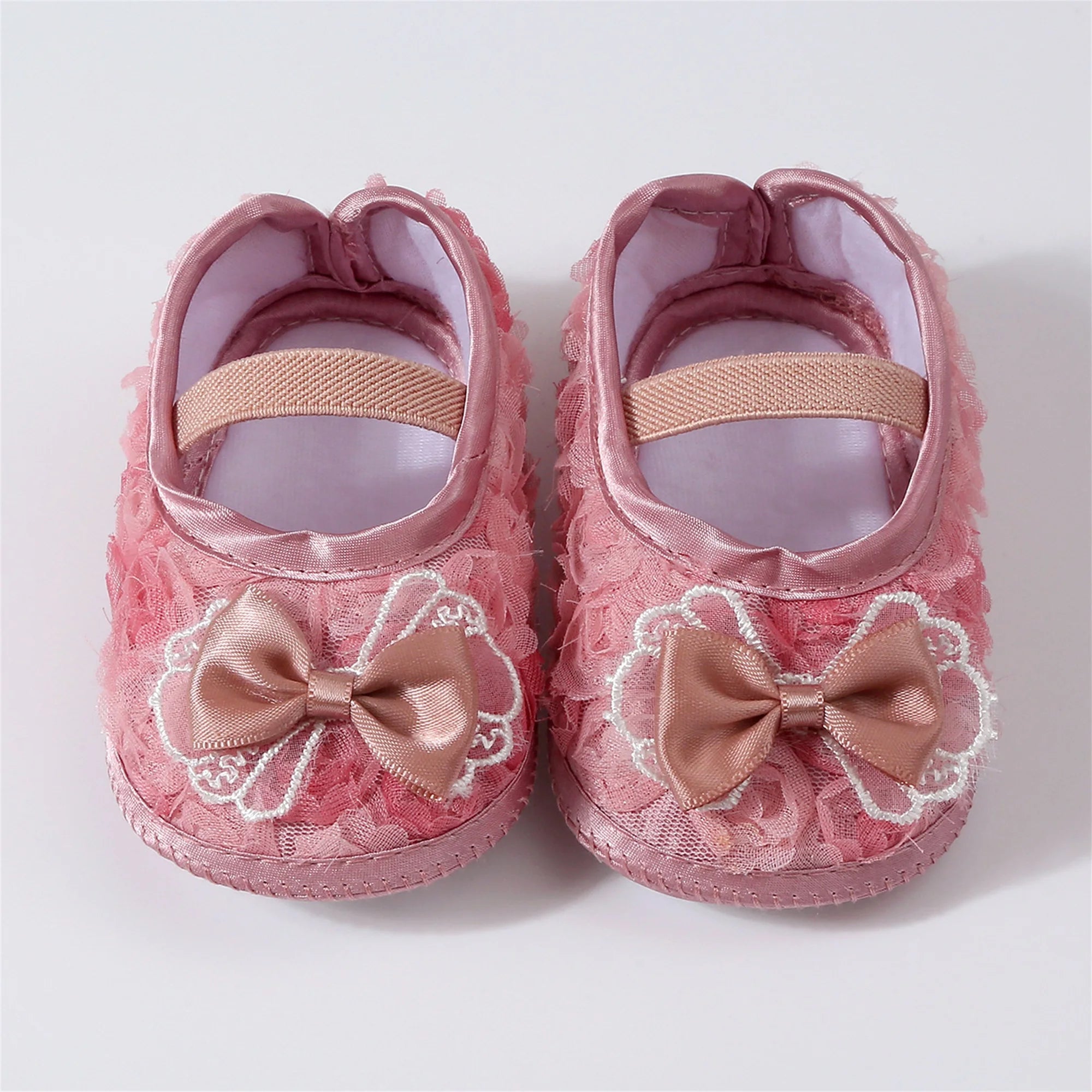 0-12months Baby Girls Shoes Soft First Walking Shoes  for infant girls Lace Bow Decorated Princess Shoes