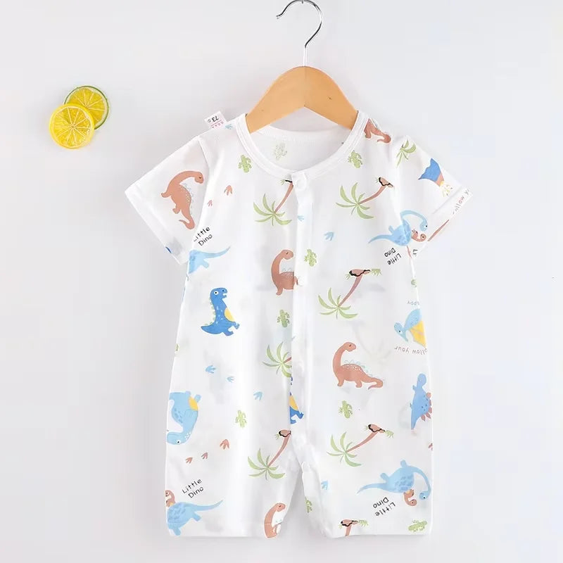 Baby Bodysuit 0-1 Years Cotton Jacquard Snap Closure Crawling Outfit Simple and Trendy Lightweight Romper