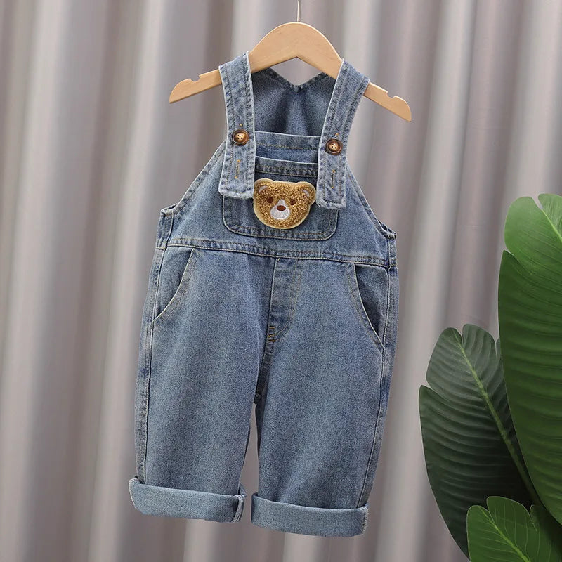2024 Mode Frühling Herbst Kinder Jumpsuit Jungen Mädchen Cartoon Jeans Latzhose Kinderhosen Fashion Kleinkind Freizeit 0-5 Jahre