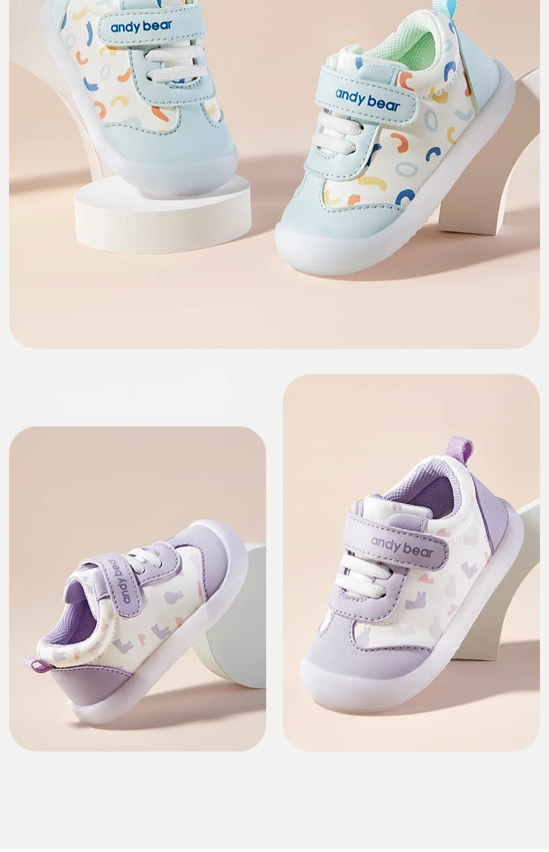 Baby Boys Girls Stars Leather Toddler Shoes Waterproof Rubber Soles Non-slip Indoor Outdoor Casual Sneakers