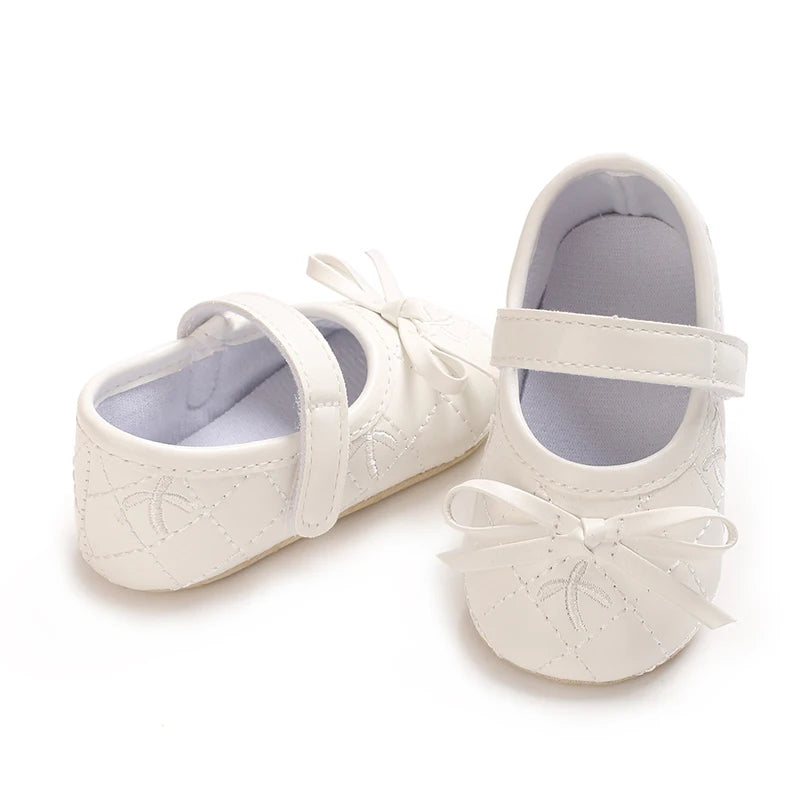 0-18M Baby Girl Leather Shoes New Spring And Autumn Bow Princess Shoes Baby Soft Sole Single Shoes Baby Walking Shoes