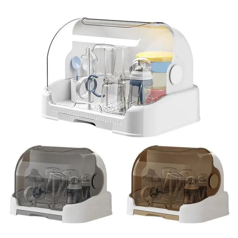 Babies Bottle Drying Rack Dustproof Bottle Storage with Removable Drip Tray Durable Good Sealing Protection Toddler Bottles