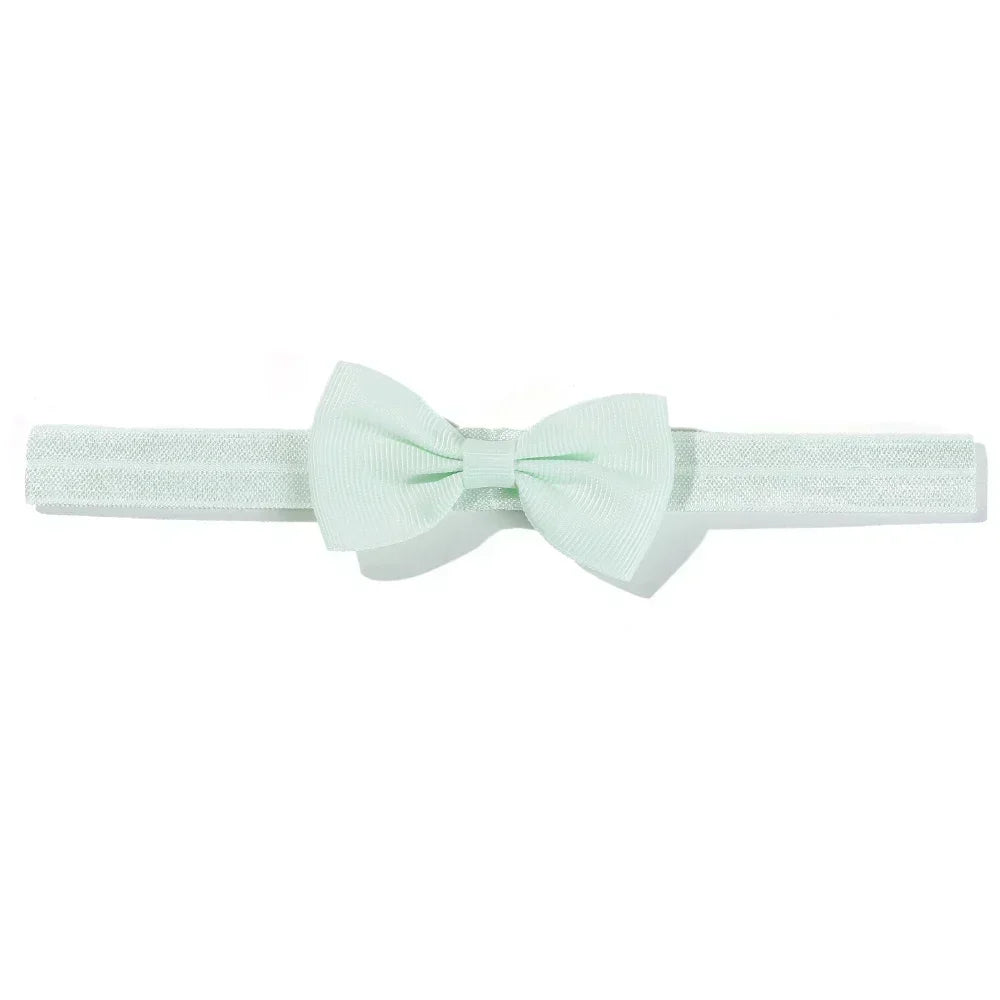 1pcs Baby Bows Head Band Elastic Ribbon Hair Band Infant Headwear Solid Color Headband Babe Casual Head Accessories Wholesale