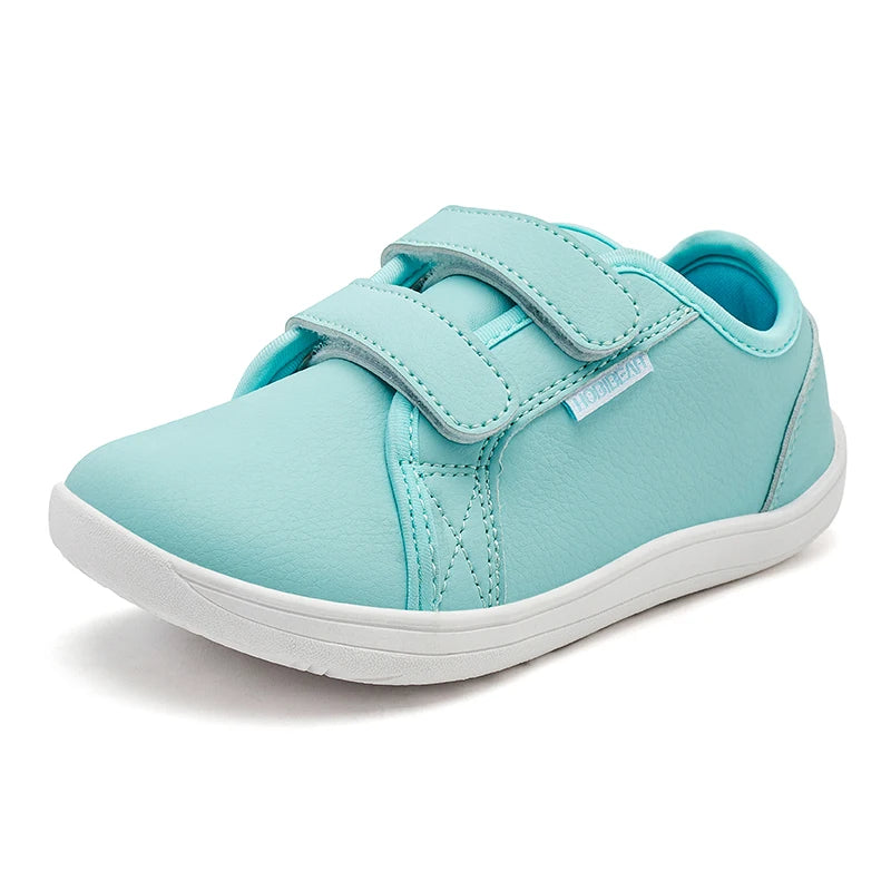 HOBIBEAR Kids Barefoot Shoes Little/Big/Kid Wide Toe Minimalist Sneakers Lightweight Hook Loop Artificial Leather Shoes