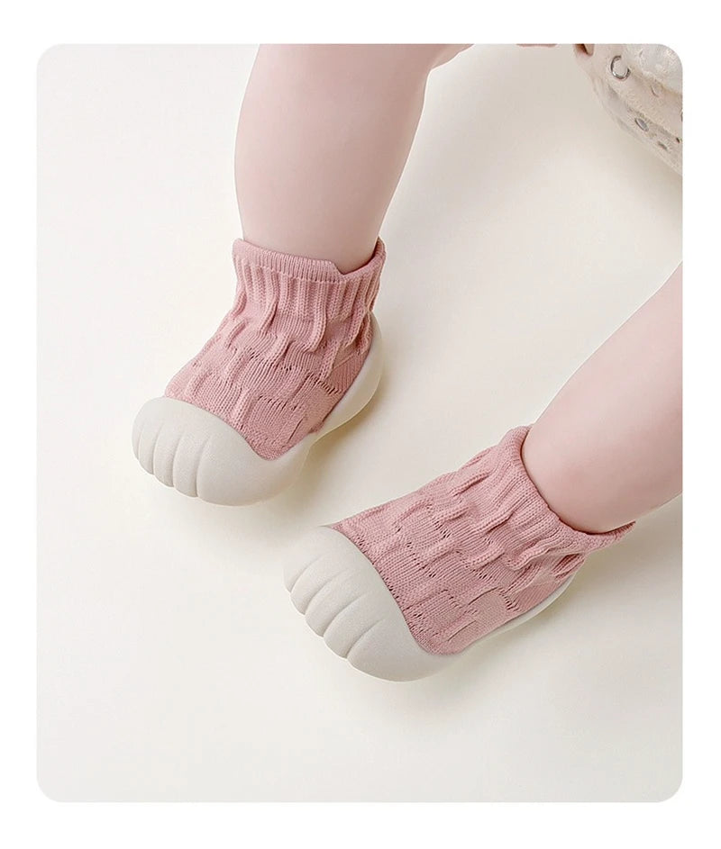 Spring Autumn Baby Boys Girls High Top Walking Shoes Kids Sneakers Child Soft Sole Anti Slip Knitted Infant Newborn Socks Shoes