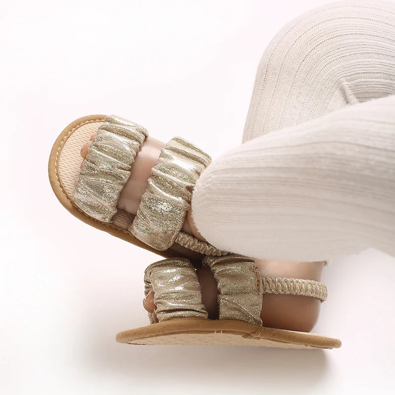 Solid Color Baby Sandals For Summer Soft Soled Non Slip Baby Walking Shoes For 0-18 Months Breathable And Anti Drop Shoes