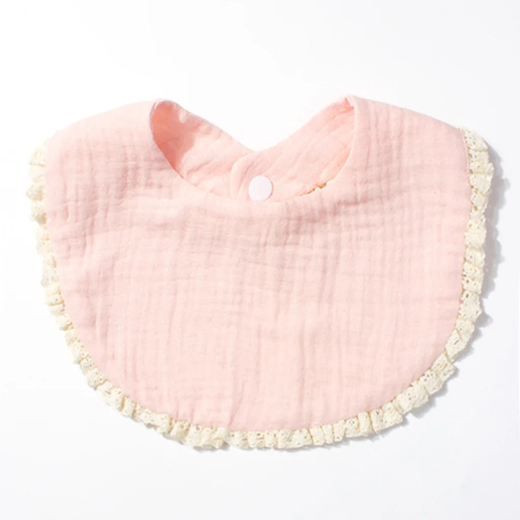 Double-Layer Pure Cotton Class a Newborn Bib Baby Absorbent Gauze Drool Cloth Photo Prop Soft Comfortable Unisex 0-3 Months