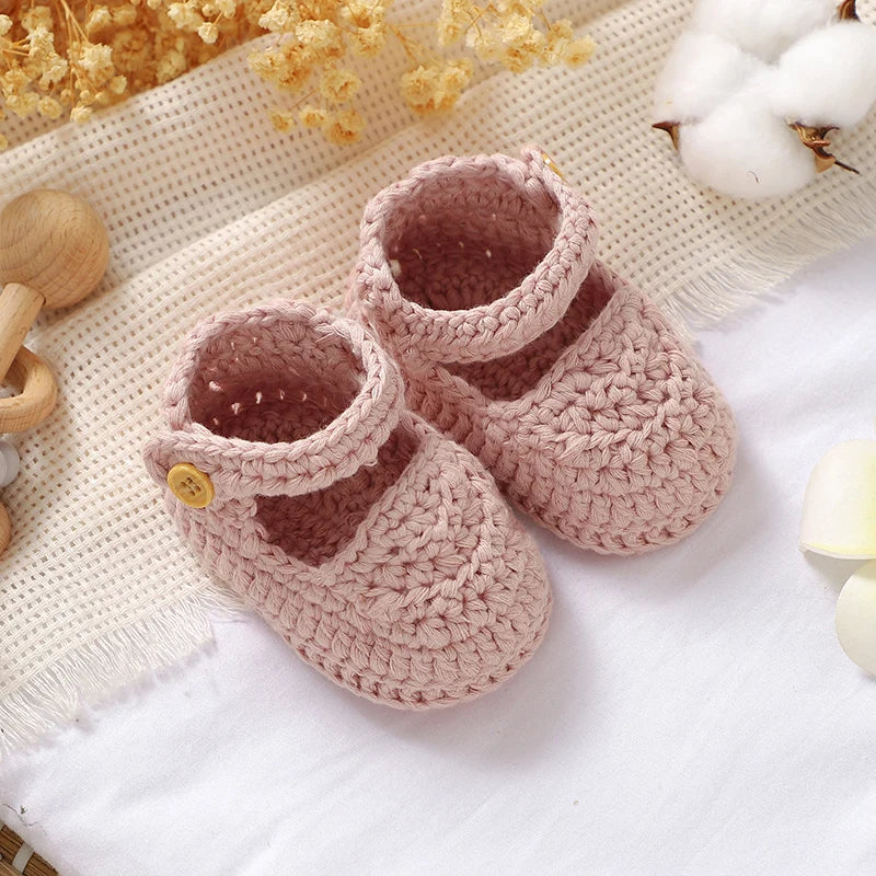 Baby Shoes 100%Cotton Knitted Newborn Boy Girl First Boots Fashion Solid Infant Footwear 0-18M Breathable Cute Shallow Seasonal
