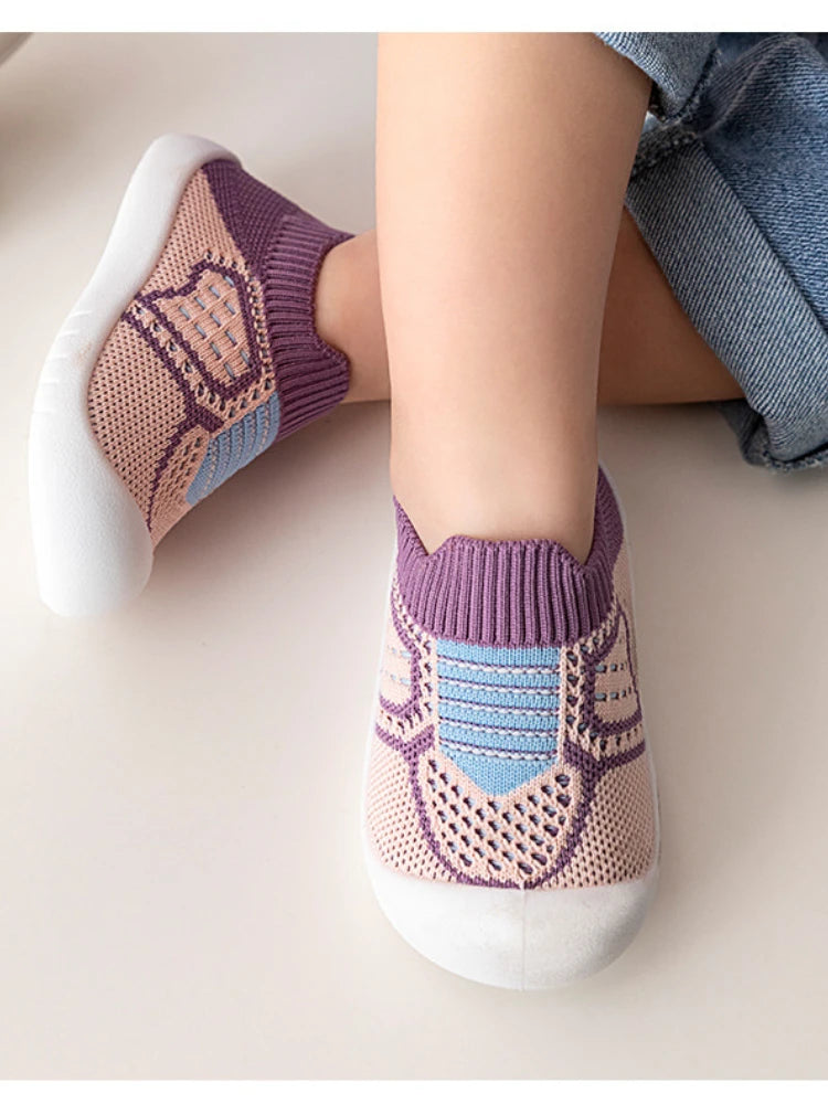 Baby Schuhe Anti-Rutsch Atmungsaktive Krabbelschuhe mit Gummisohle für Kinder Jungen Mesh-Schuhe Weiche Sohle Baby Mädchen