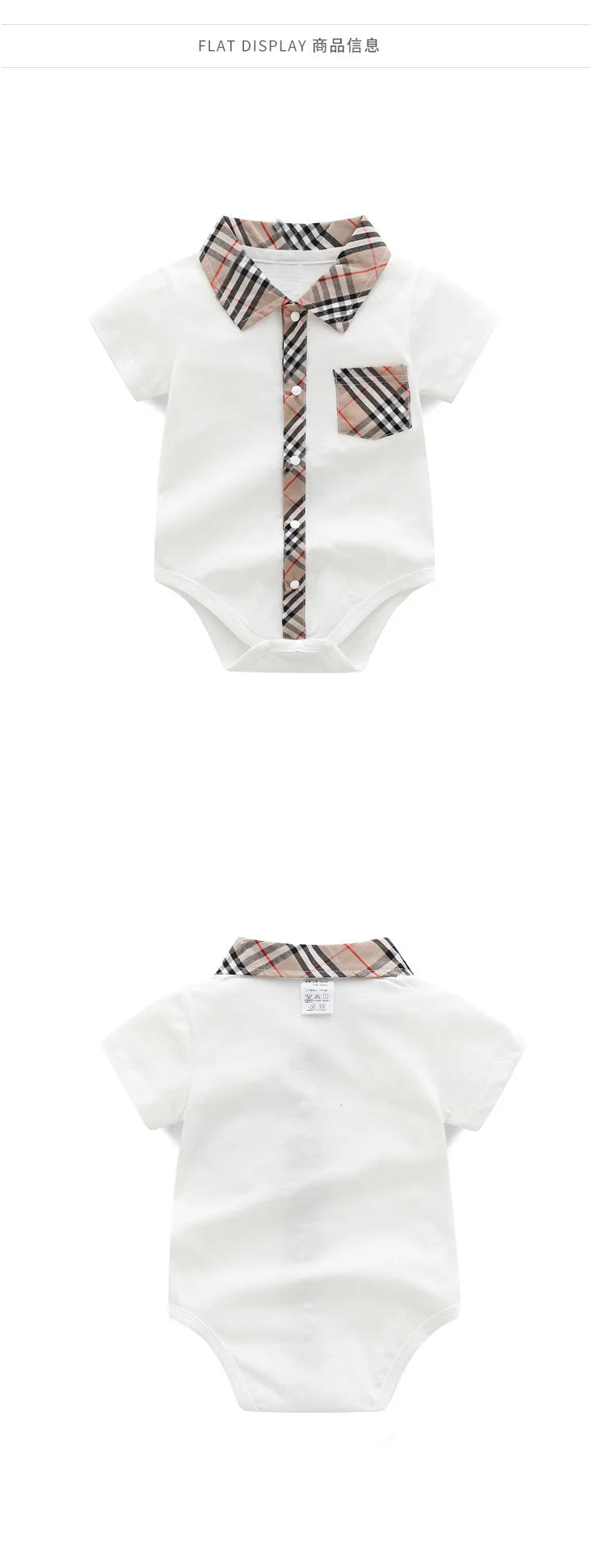 Mameluco de caballero para bebé niña o niño, con camisa, solapa, manga corta, conjunto para recién nacido, mono para bebé o infante