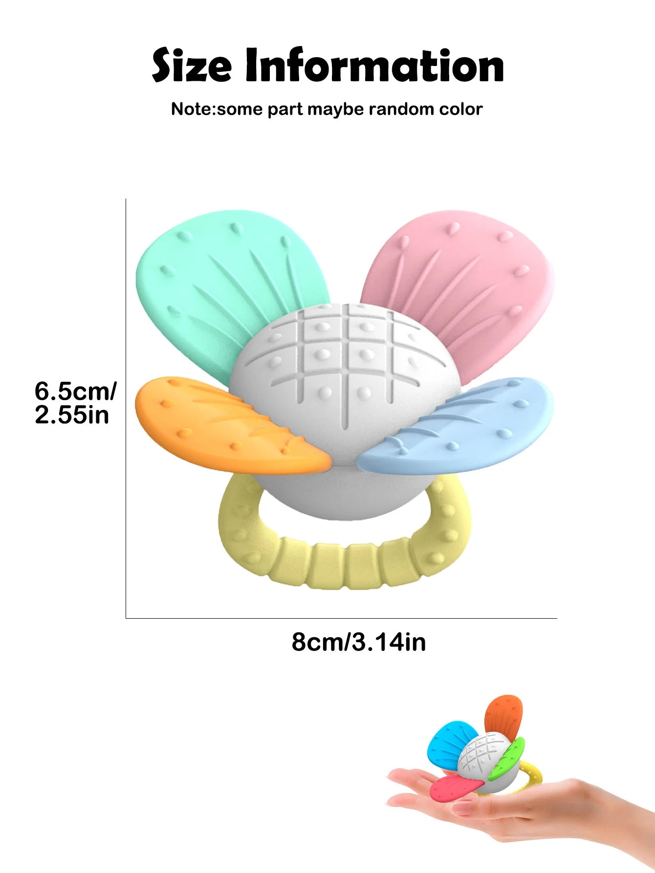 BPA Free Baby Silicone Teethers Sensory Toy Easy to Grasp Infant Teething Toys Food Grade Chewable Toys for Babies Newborn Gifts