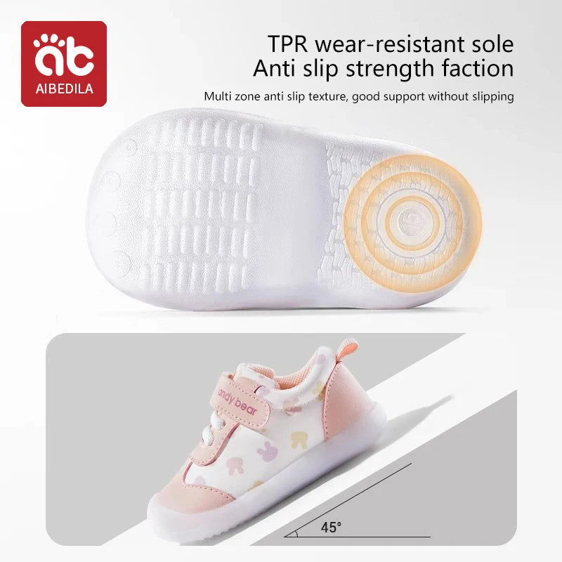 Baby Boys Girls Stars Leather Toddler Shoes Waterproof Rubber Soles Non-slip Indoor Outdoor Casual Sneakers