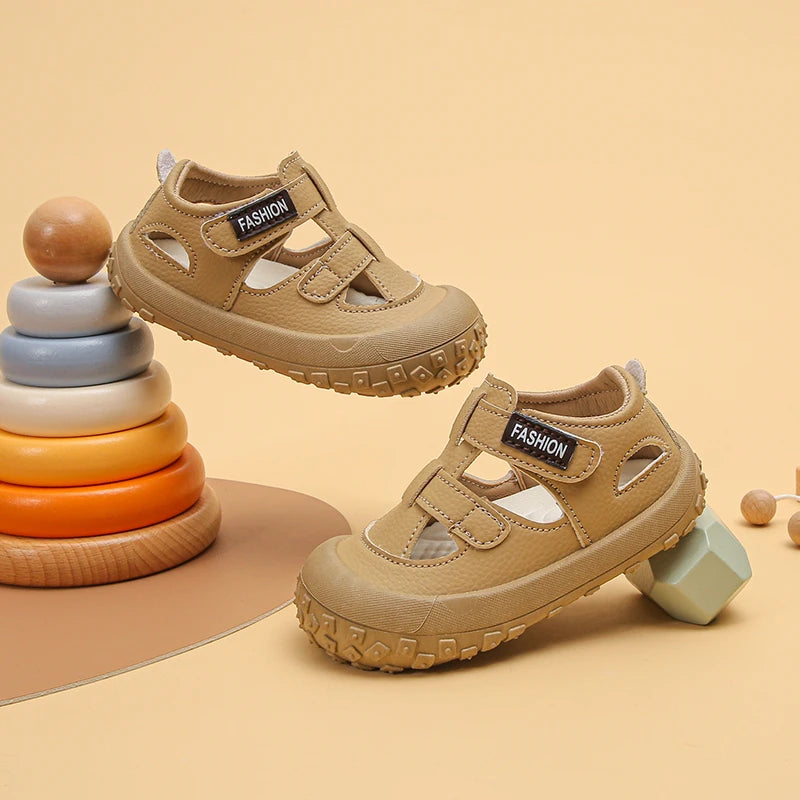 Baby Boys Girls Sporty Sandals 2026 New Summer Toddler Toes Capped Sandals Non-slip Simple Chic Versatile Outdoor Play Barefoot