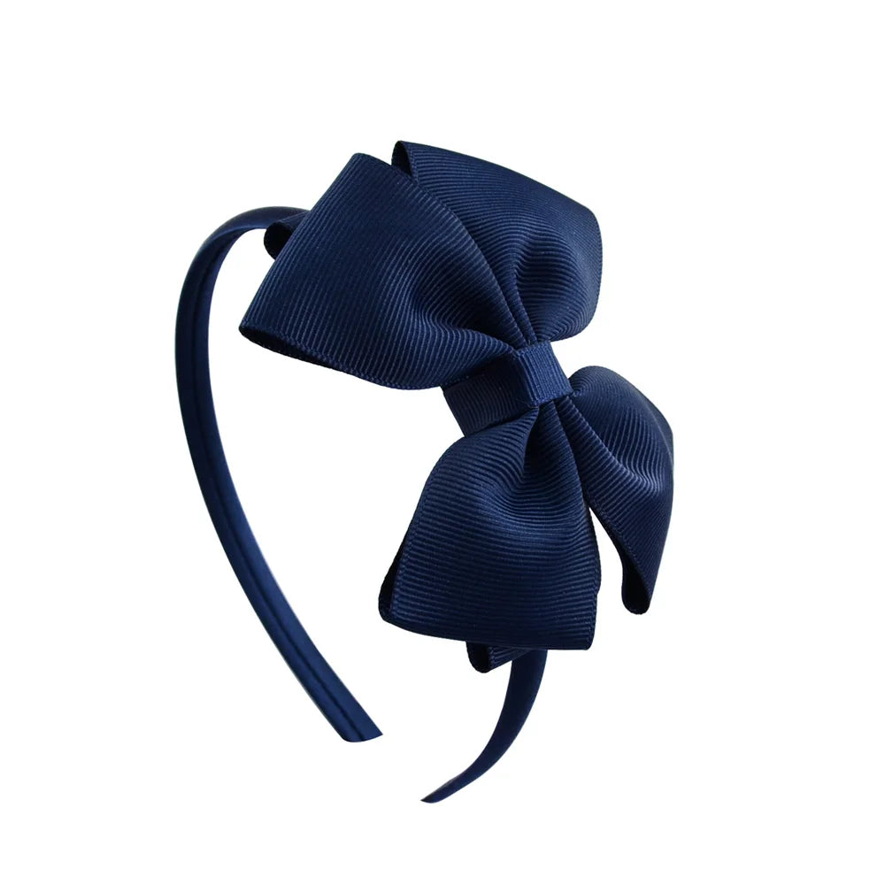 1 Piece Ribbon Handmade Hair Bows Hairbands for Baby Girls 20 Colors Cute Bowknot Solid Color Headband Headwear Hair Accessories