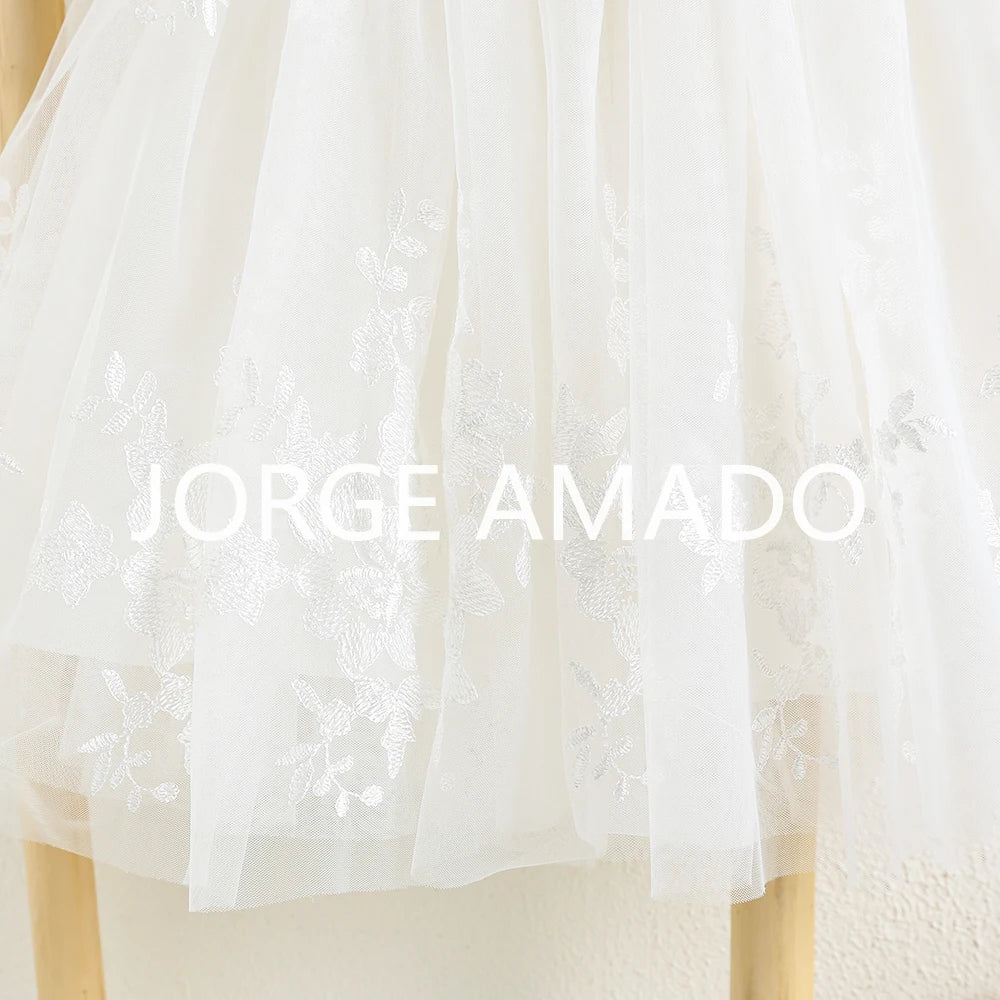 Nuevo vestido de verano para bebé niña, bonito bordado de color liso, tutú de tul, vestidos de princesa para fiesta, vestidos informales elegantes, A5956