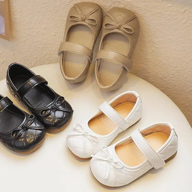 Baby Girls Leather Shoes for Boys Girls Fashion Princess Classic Toddlers Medium Kids Flats with Bow-knot Size 21-30 Sweet Chic