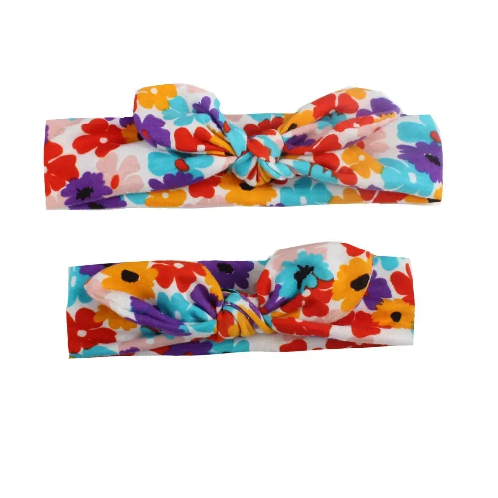 2pcs Parent-Child Headwear Mom Daughter Matching Hairband Set Turban Baby Girls Twist Knot Headbands Family  Accessories