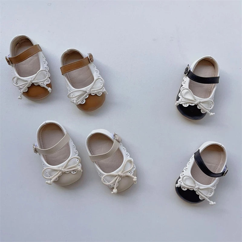 Baby Girls Walking Shoes Spring Autumn Newborn Shoes Infant Comfortable Soft Soled Toddler Kids Lace Bow Princess Shoes