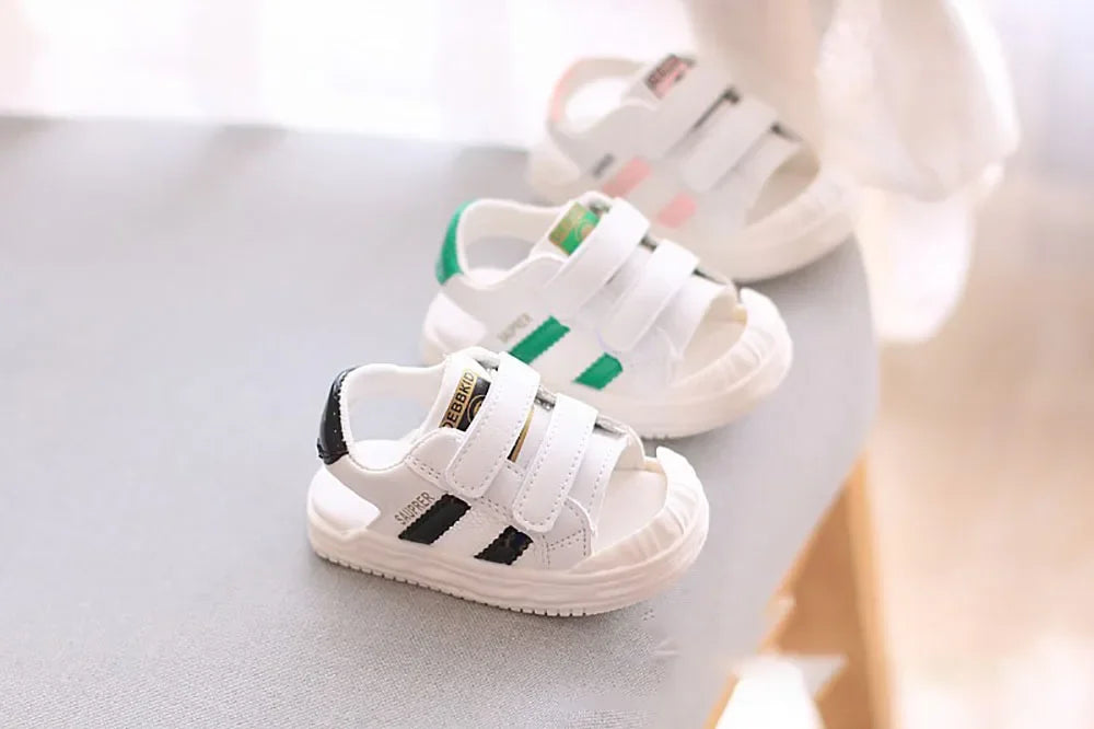 Fashion Baby Sandals Trendy Closed-Toe Sandals Children Toddler Walking Shoes Kids Outdoor Anti-Slip Soft and Comfortable Shoes