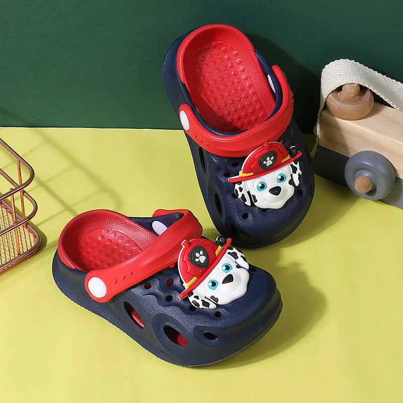 Paw Patrol Chase Clogs | Adorable 3D Dog + Nature Decor | Adjustable Strap | Breathable EVA Slippers for Toddler Boys