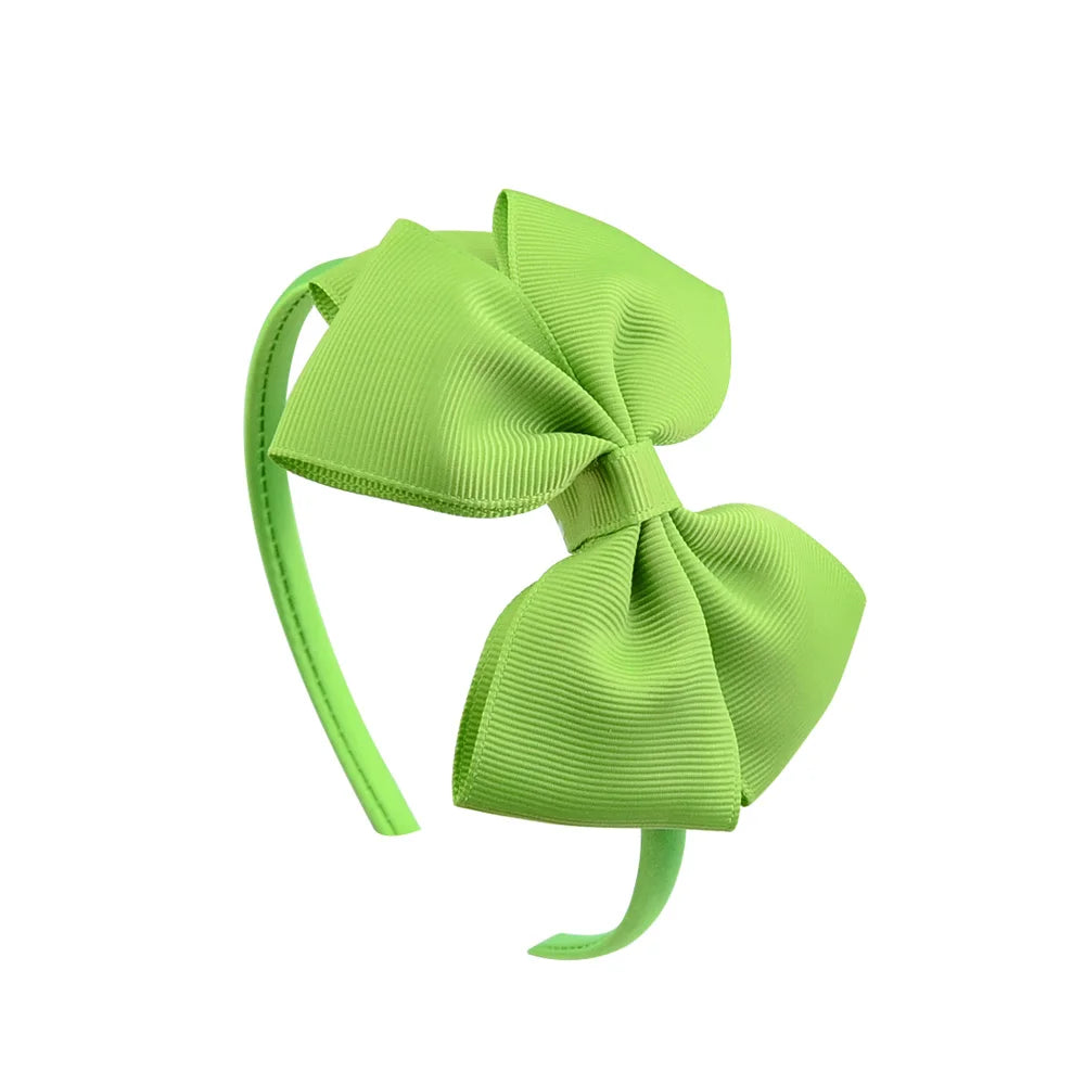 1 Piece Ribbon Handmade Hair Bows Hairbands for Baby Girls 20 Colors Cute Bowknot Solid Color Headband Headwear Hair Accessories
