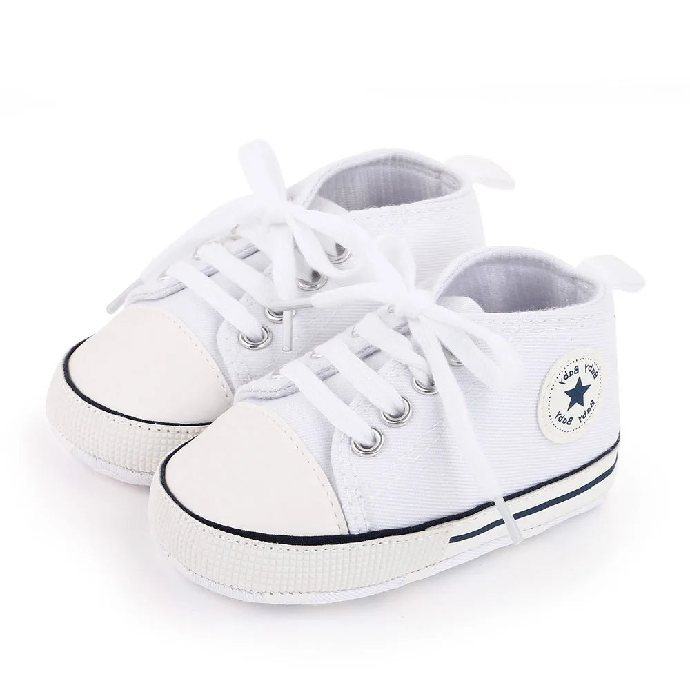 New Baby Shoes Boys Girls Classic Canvas Casual Sneakers Spring Newborn First Walker Toddler Soft Sole Non-Slip Walking Shoes