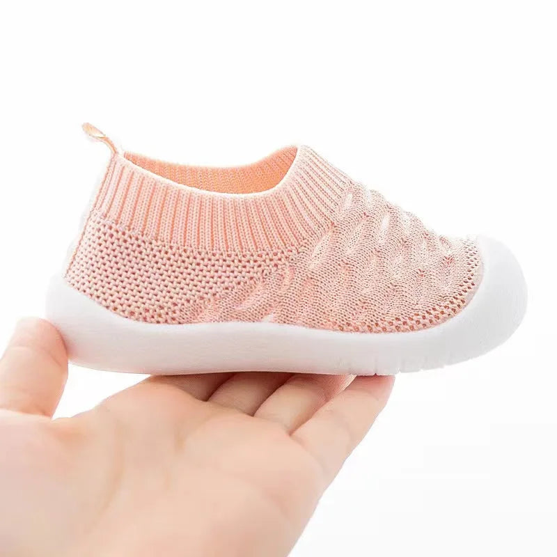 Baby Shoes Anti-slip Breathable Infant Crib Floor Socks with Rubber Sole for Children Girls Boys Mesh Shoes Soft Bottom Slippers