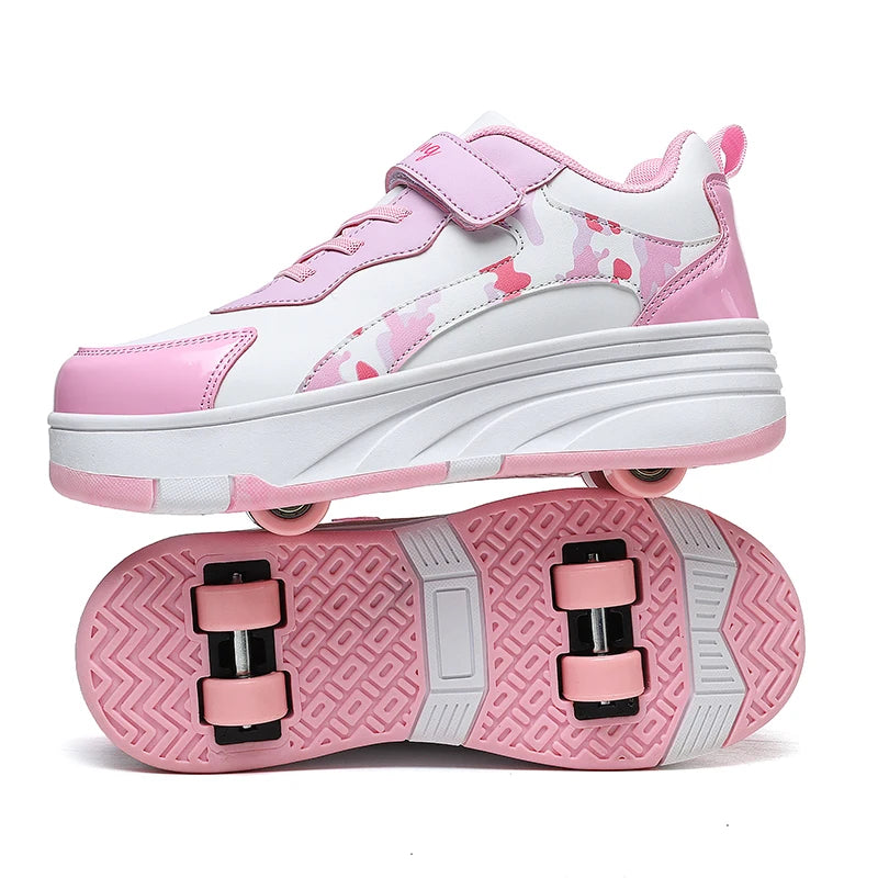 Rollschuh Schuhe Kinder Sneaker mit Rollen Kinder Rollschuhe Mode Outdoor Sportschuhe Mädchen Jungen Geschenke für Kinder