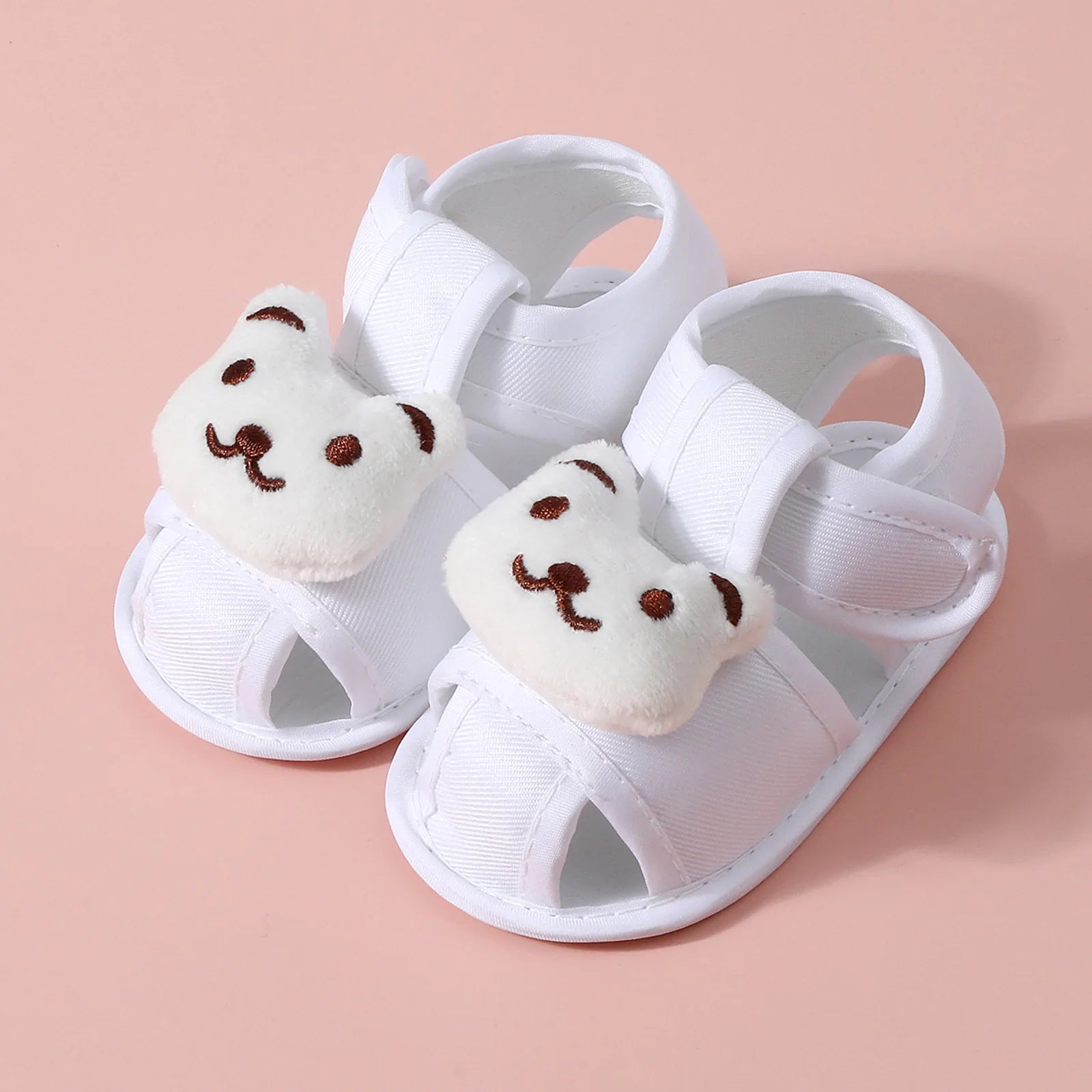 Summer New Toddler Sandals Cute Cartoon Bear Newborn Prewalker Cotton Sandal Soft Baby Girl Non-slip Sole Infant First Walkers