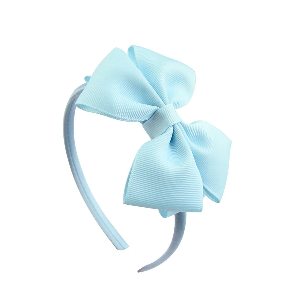 1 Piece Ribbon Handmade Hair Bows Hairbands for Baby Girls 20 Colors Cute Bowknot Solid Color Headband Headwear Hair Accessories