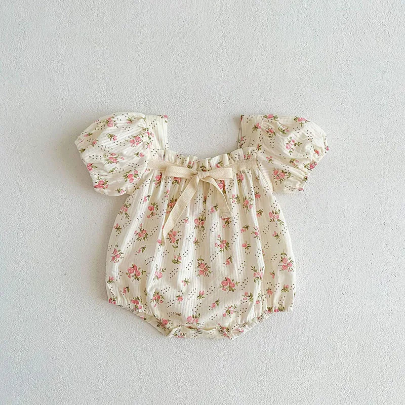 Baby Kleidung Sommer Neugeborenen Kleidung Blumen Strampler TGie Jumpsuits Kurzarm Sonnenschutzanzüge 0-2 Jahre Baby Strampler