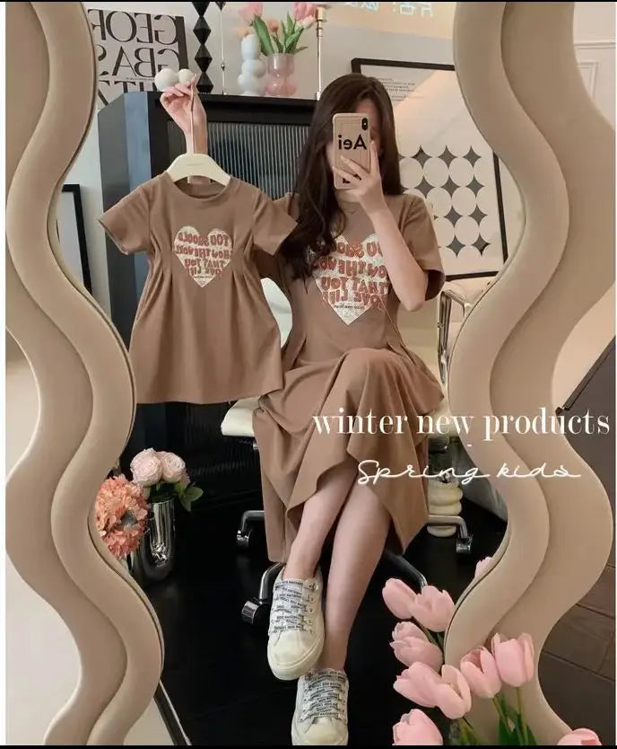 Mom and Daughter Clothes Mommy Daughter Matching Outfits Girl Clothing Summer Dresses Dress for Girls Women's Skirt Mother Kids