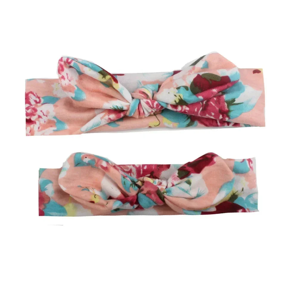 2pcs Parent-Child Headwear Mom Daughter Matching Hairband Set Turban Baby Girls Twist Knot Headbands Family  Accessories