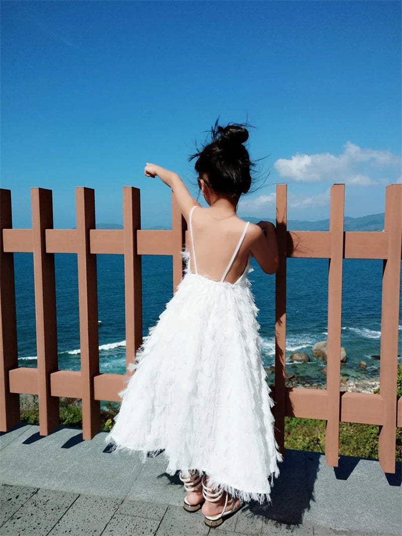 2024 Family Matching Outfits Dresses Summer Mother Daughter Dress Fashion Clothing Girl Mom Daughter Chiffon Beach Dress Clothes
