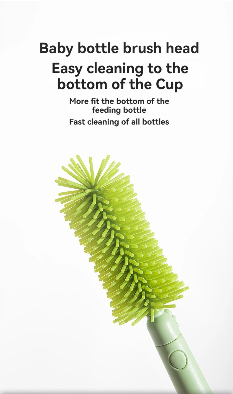 Travel Baby Bottle Brush Set - Newborn Safe Silicone Cleaning Brushes with Storage Box for Bottles, Nipples & Accessories